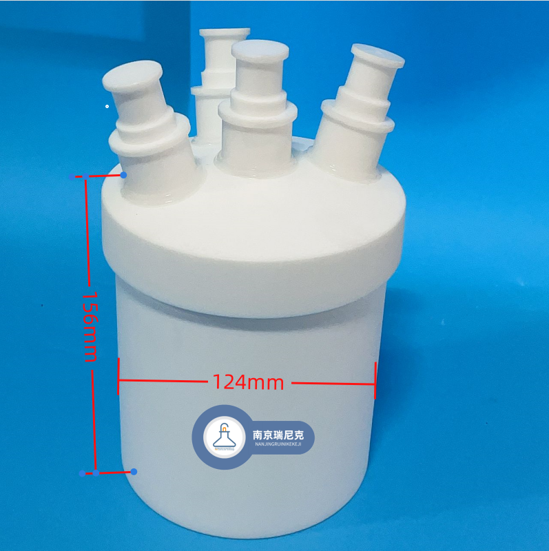 塑料四氟烧瓶耐酸碱1L平底反应瓶24口4颈可定制