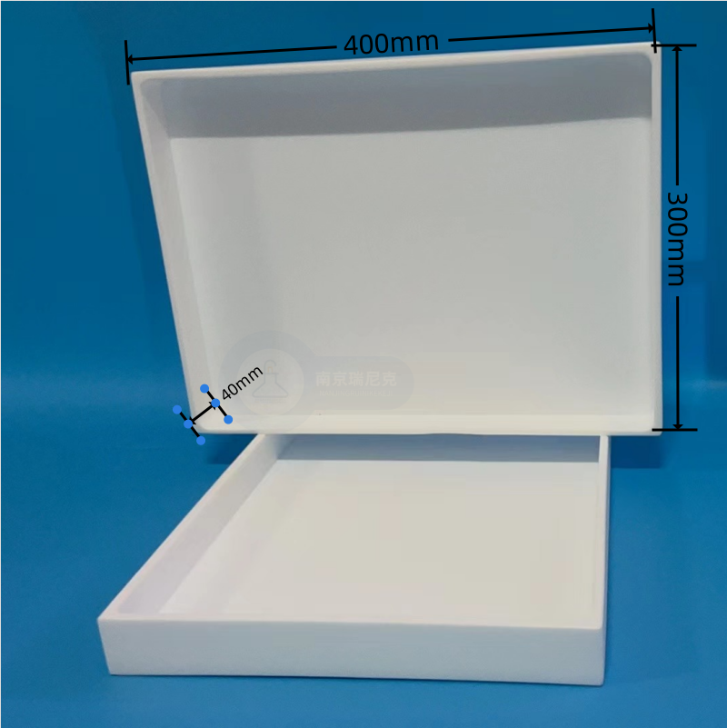 定制聚四氟乙烯托盘耐腐蚀耐高温塑料方槽400*300mm